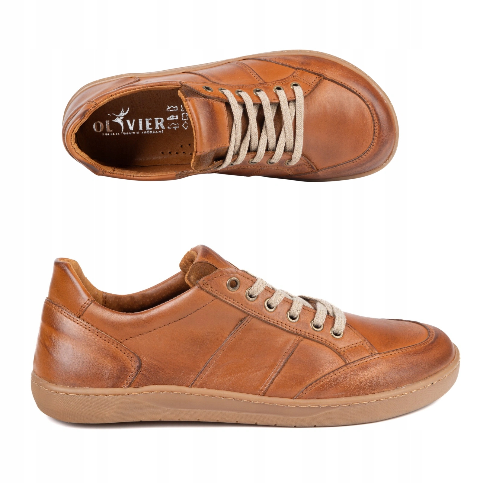 Barefoot pánské kožené polobotky Olivier 471BF hnědé 42