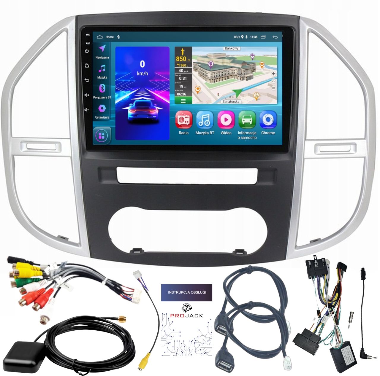 Autorádio Gps Android Carplay Mercedes W447 2014-20 Wifi 2GB 64GB