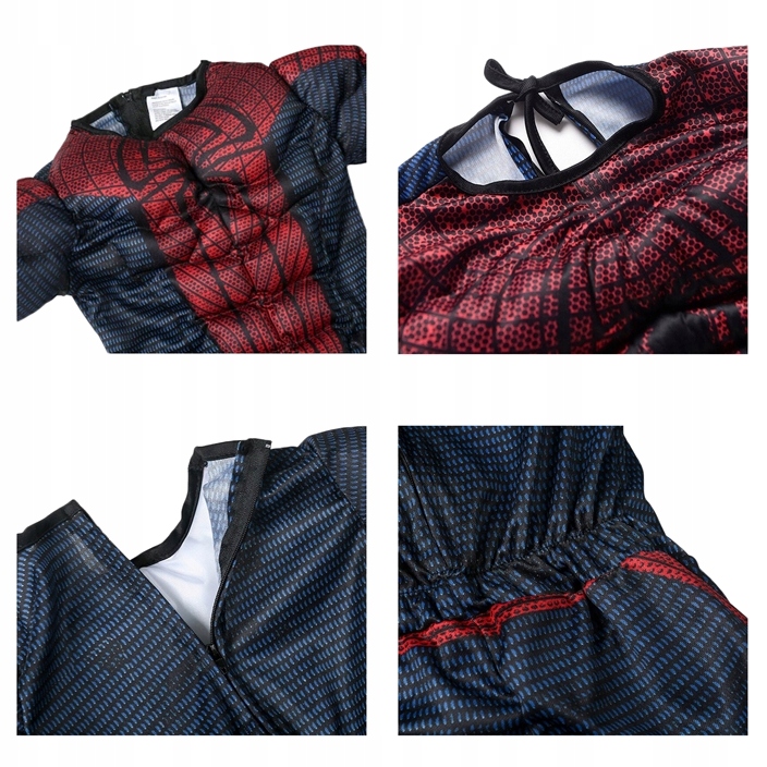 STRÓJ SPIDERMAN MIĘŚNIE PRZEBRANIE KOSTIUM 110/122 ROZMIAR M MASKA Rozmiar 110-122
