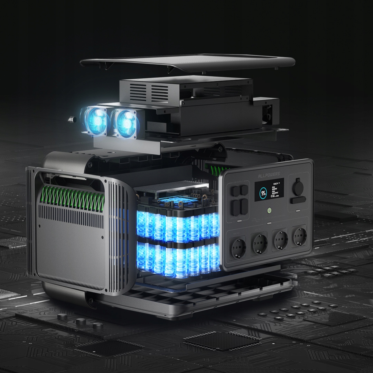 ЗАРЯДНА СТАНЦІЯ НАКОПИЧУВАЧ ЕНЕРГІЇ ПОВЕРХНЕВИЙ ПРИСТРІЙ ДБЖ ALLPOWERS R2500 2500 Вт Потужність 2500 Вт