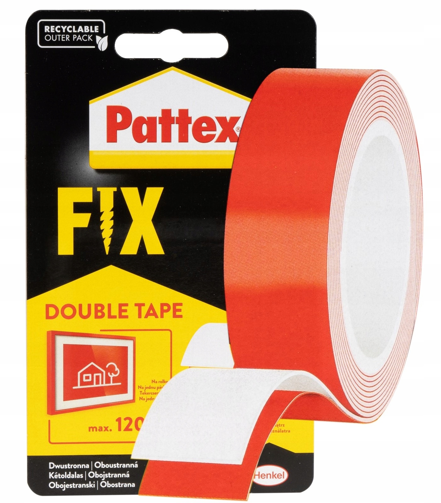 PATTEX TAŚMA DWUSTRONNA MONTAŻOWA FIX DO 120KG MOCNA UNIWERSALNA 1SZT