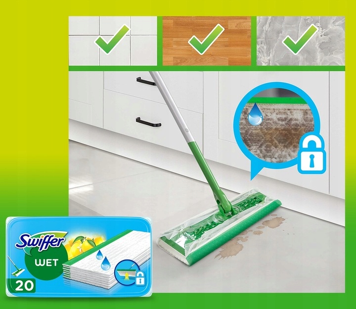 Swiffer Mokre Wkłady Chusteczki Do Podłóg 20szt Kod producenta 8006540308288