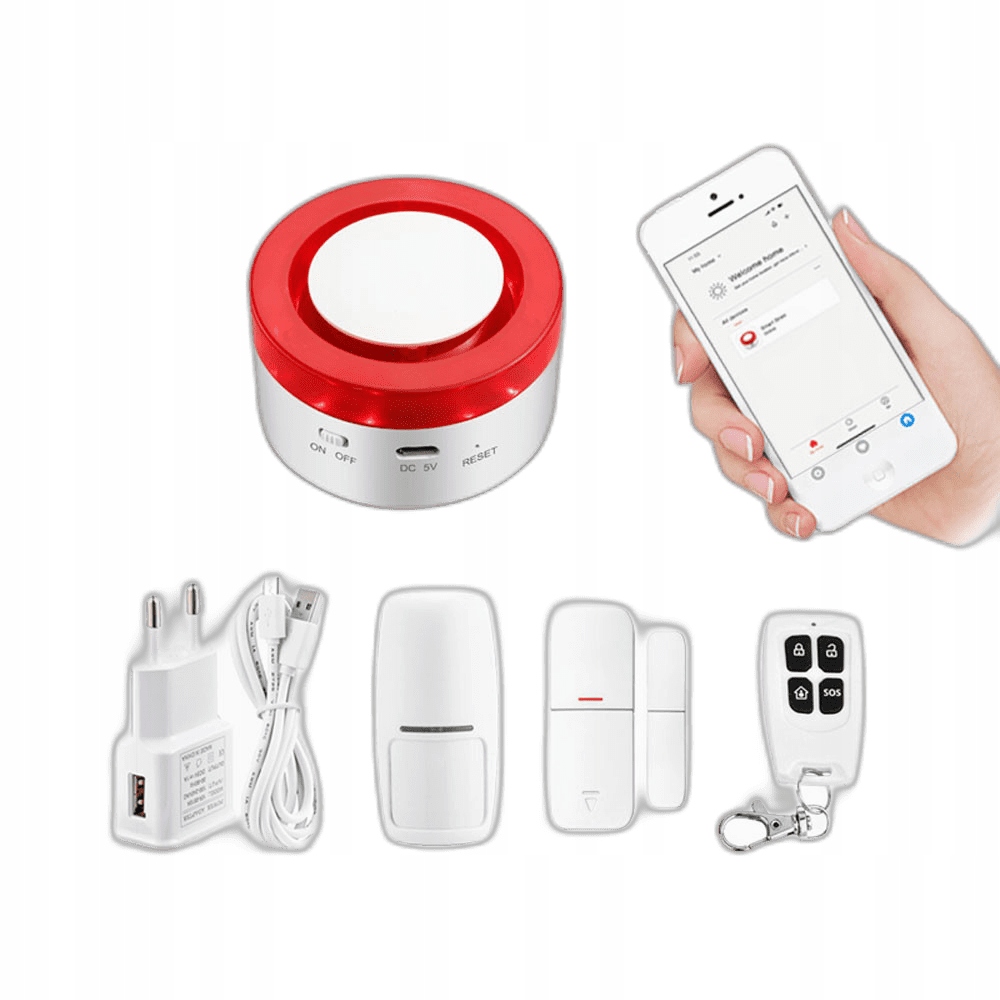 

Bezprzewodowy Alarm Wifi Syrena Tuya Google Alexa