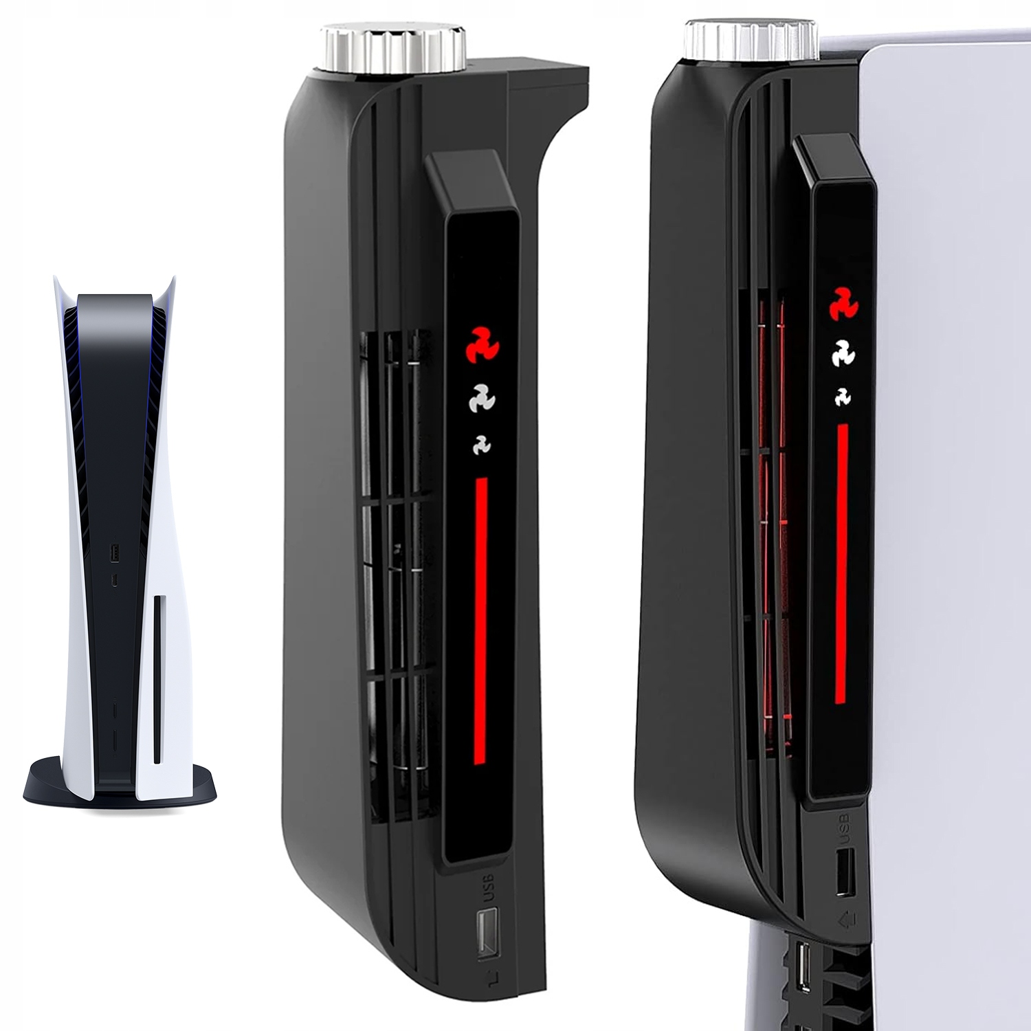 Wentylator chłodzący do PS5 Digital/Disc Led On/off wydajny cichy