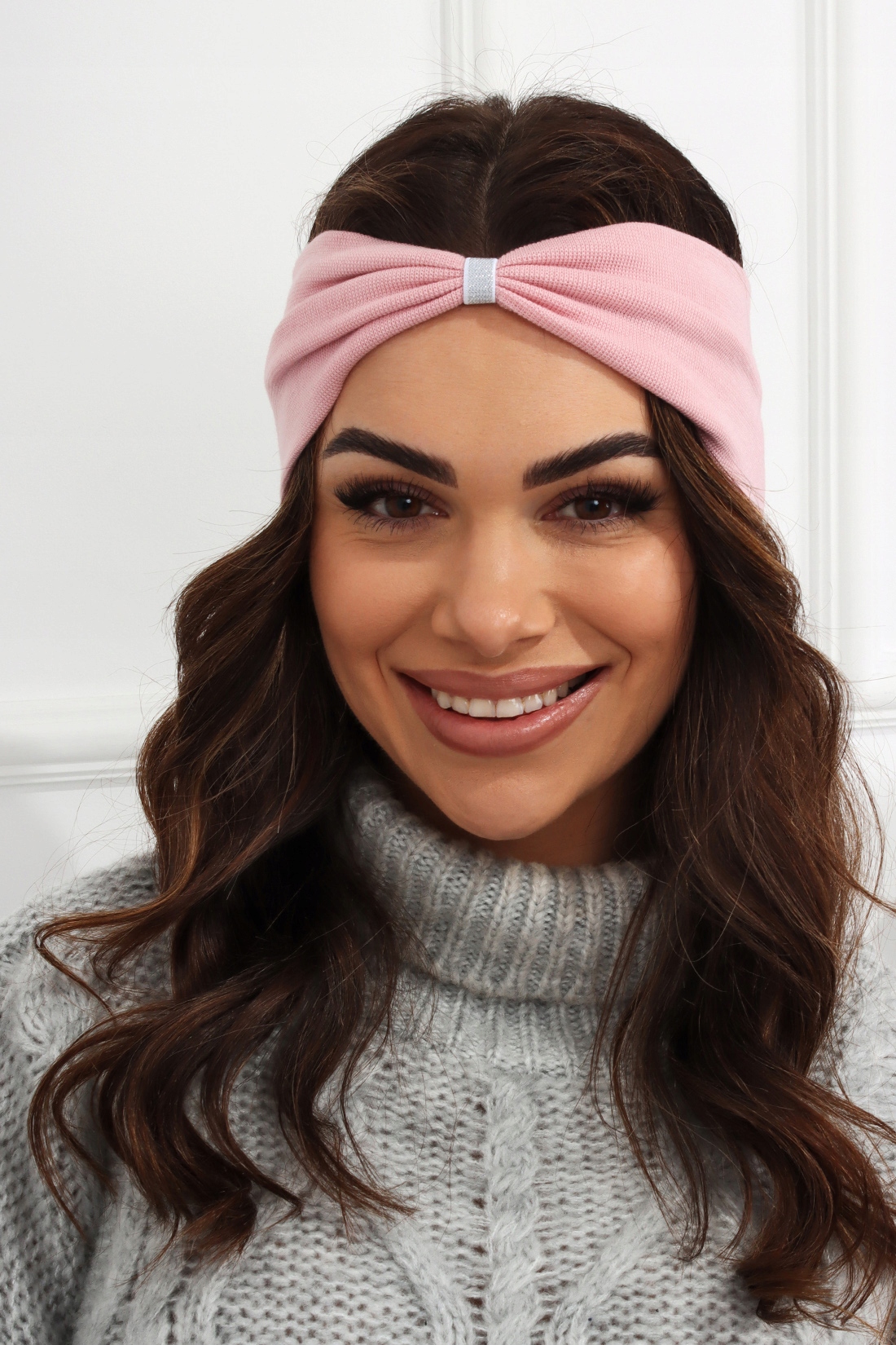 OPASKA DAMSKA NA GŁOWĘ USZY NAUSZNIKI TURBAN WĘZEŁ PRZEPLATANA KOLORY Rozmiar uniwersalny