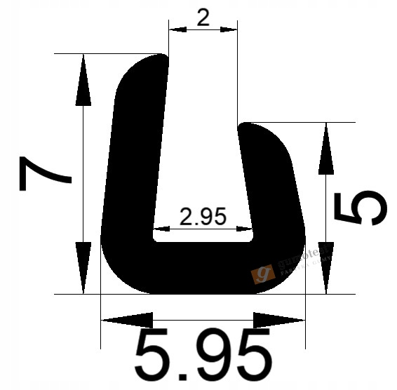 USZCZELKA KRAWĘDZIOWA PROFIL B-320 NA RANT 3MM