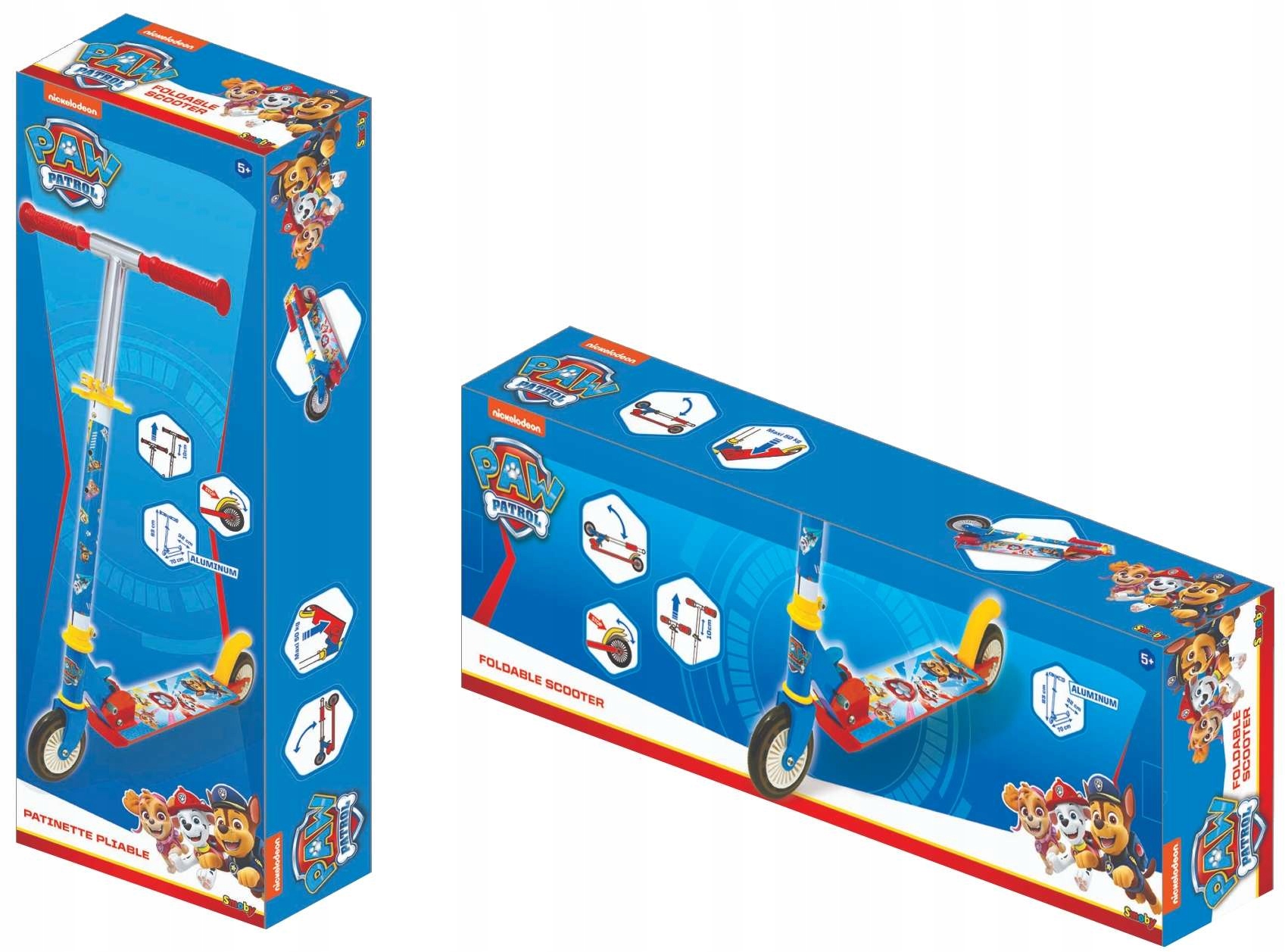 PSI PATROL HULAJNOGA DWUKOŁOWA SKŁADANA DLA DZIECI REGULOWANA HAMULEC NOŻNY Liczba kół 2