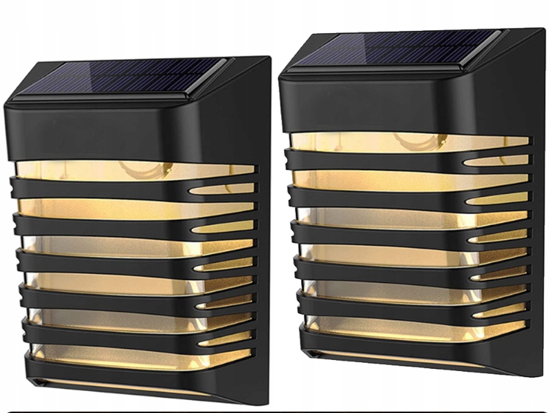 2x Solární Led lampa na Oplocení se senzorem soumraku