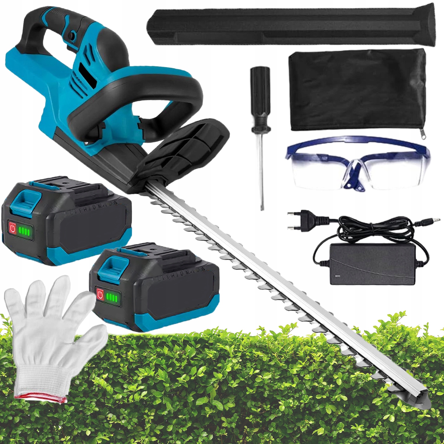 Elektrické Nůžky Na Živý Plot Větví Zahradní nůžky 510mm+2xAKU 3000mah