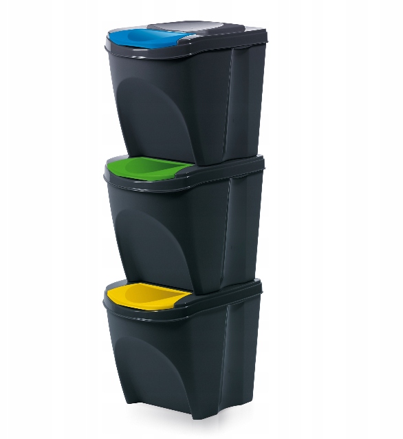 

3x25l Kosz do segregacji odpadów Sortibox antracyt