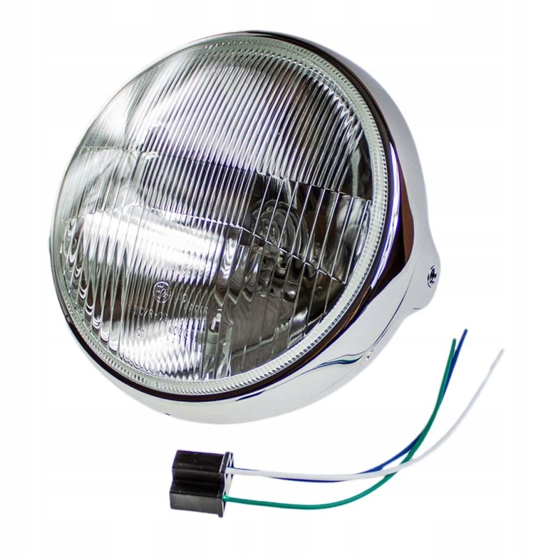 Reflektor univerzálny predný 190mm chrómovaný kovový H4 12V kvalita