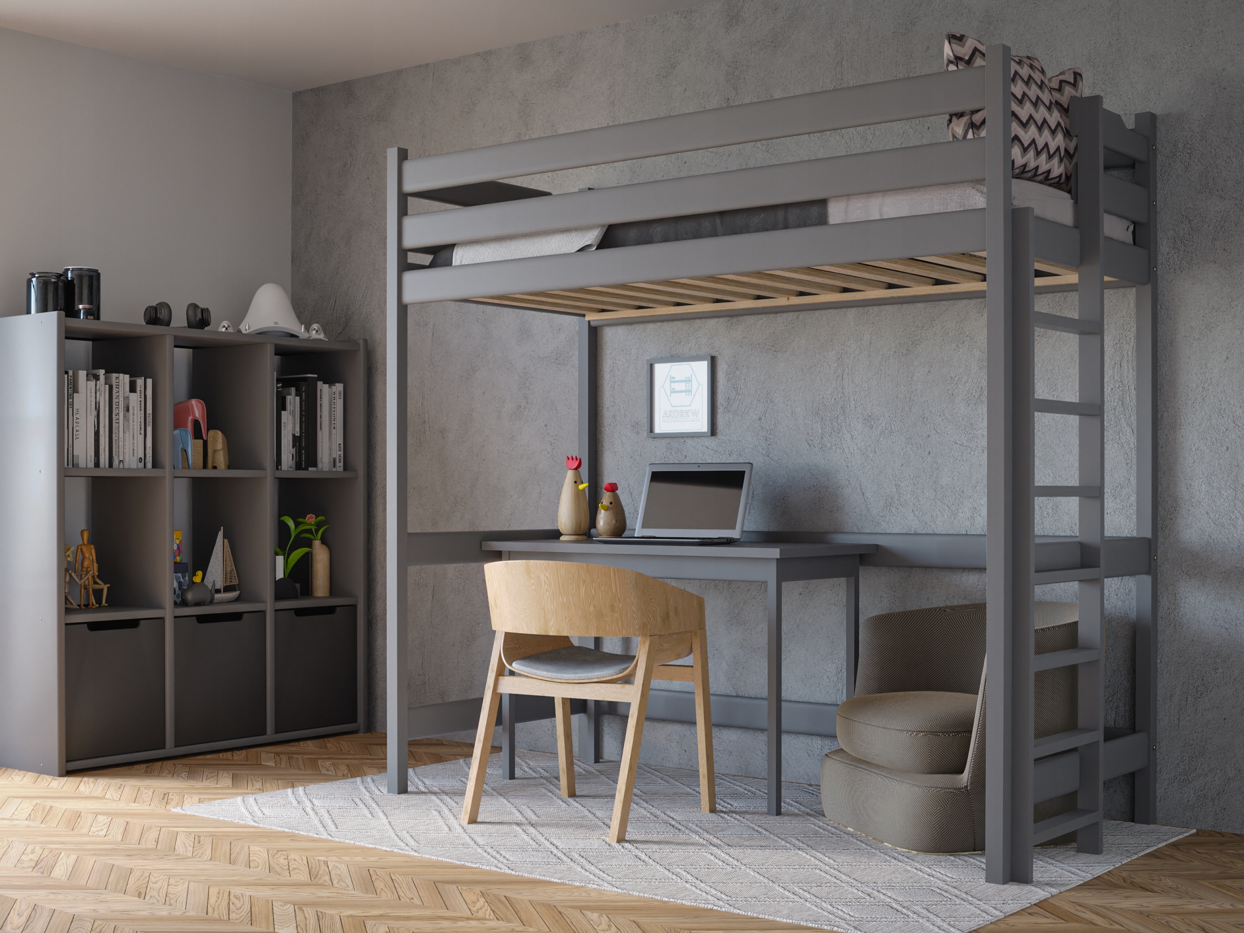 ŁÓŻKO ANTRESOLA TADEK + Szerokość mebla 90 cm