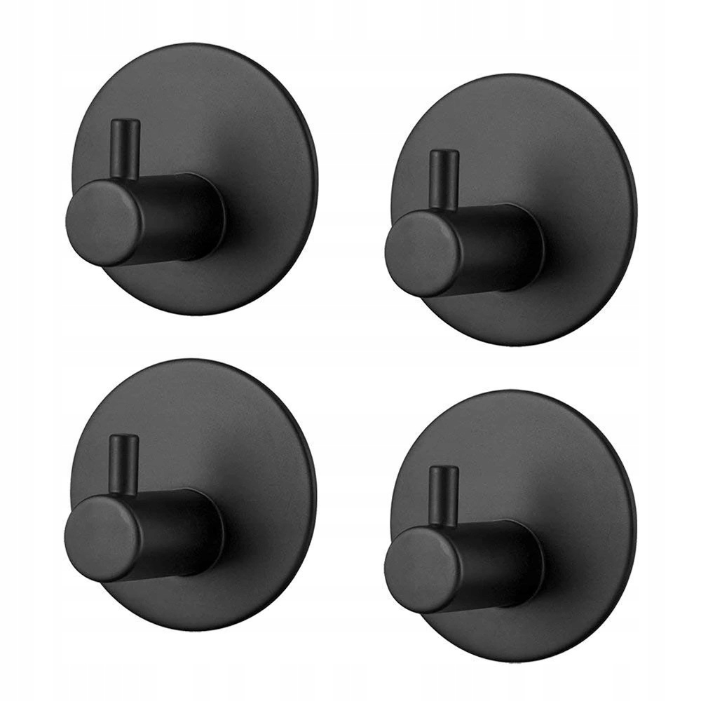 

4x Wieszak łazienkowy haczyk samoprzylepny czarny