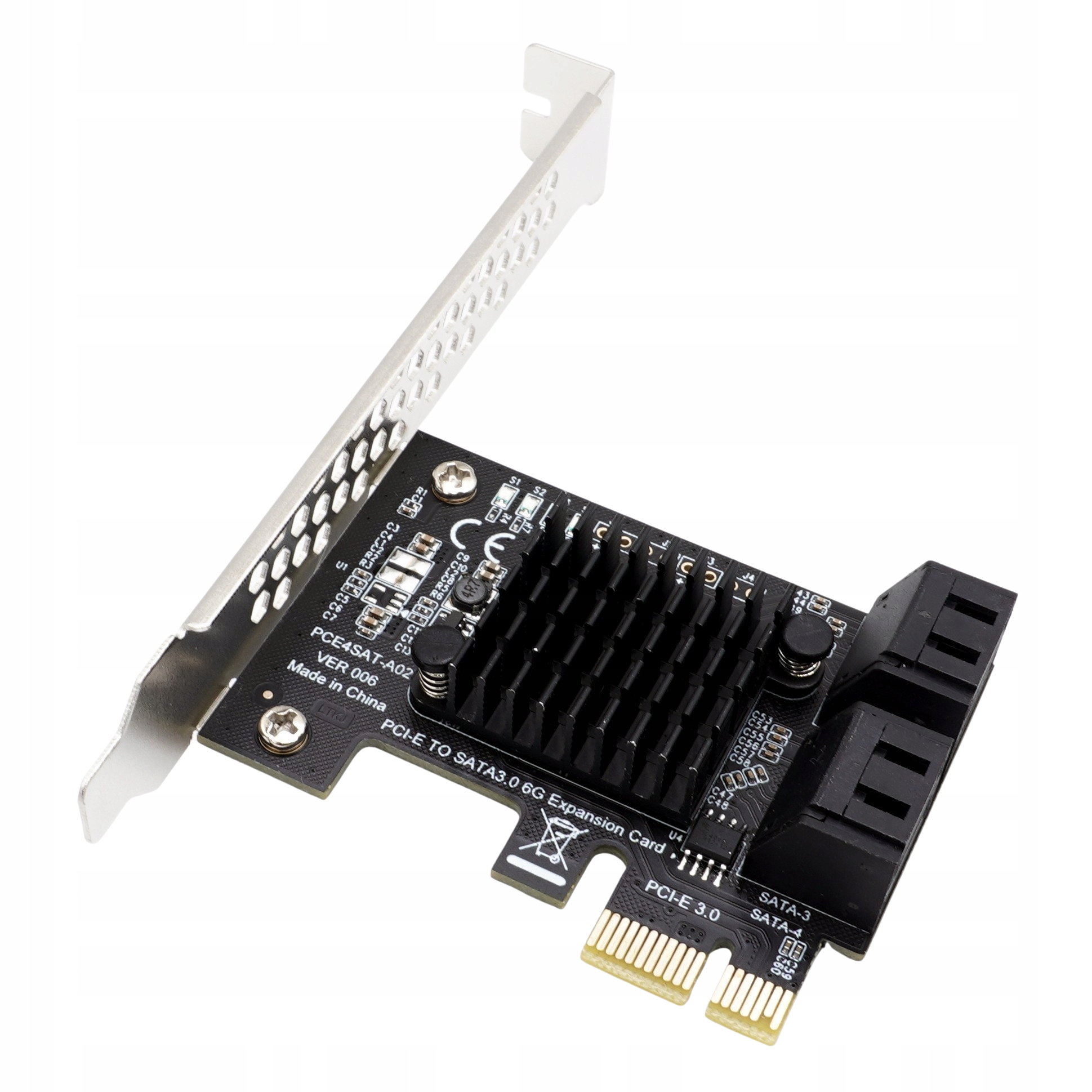 Karta adapter do komputera PC PCIe 1X na 4x SATA 3.0 Serial ATA III 6Gb/s