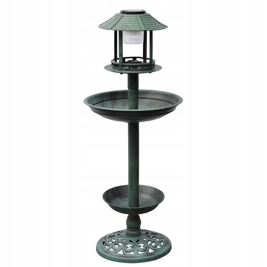 Levně Vanička pro ptáky s Led osvětlením a prostorem pro rostliny, zelená, 3