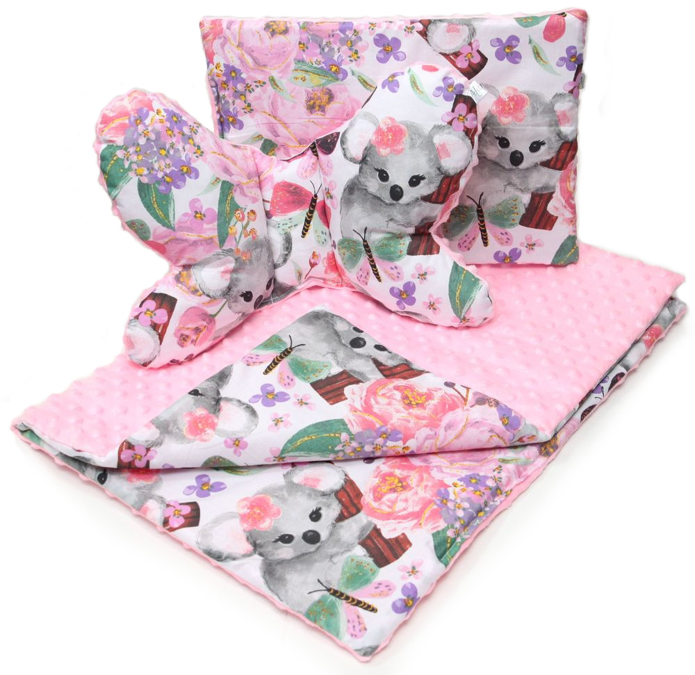 

Zestaw Minky Do Wózka 3W1 Kocyk Poduszka Motylek