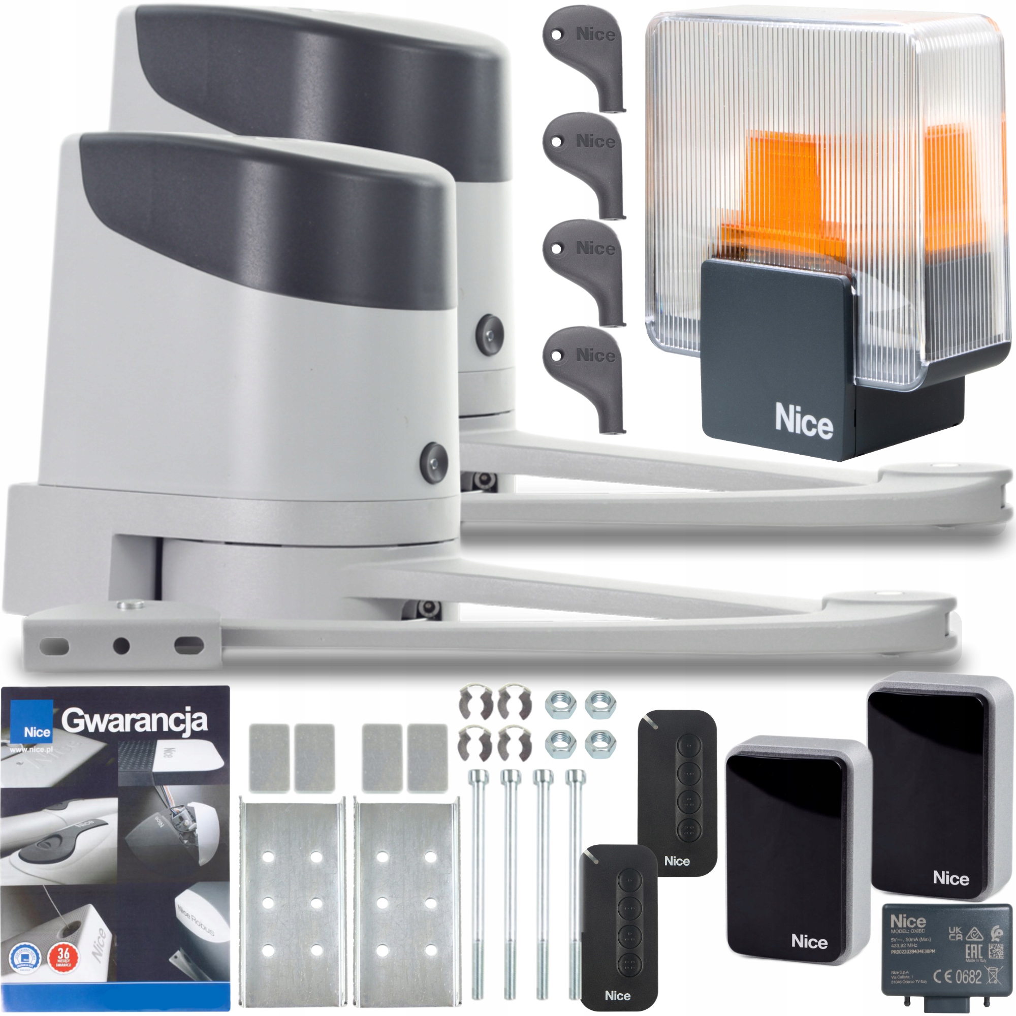 Sada pro automatizaci brány Nice Hopp, 2x Pilot MyGo4, Led lampa Eldc, Epmb