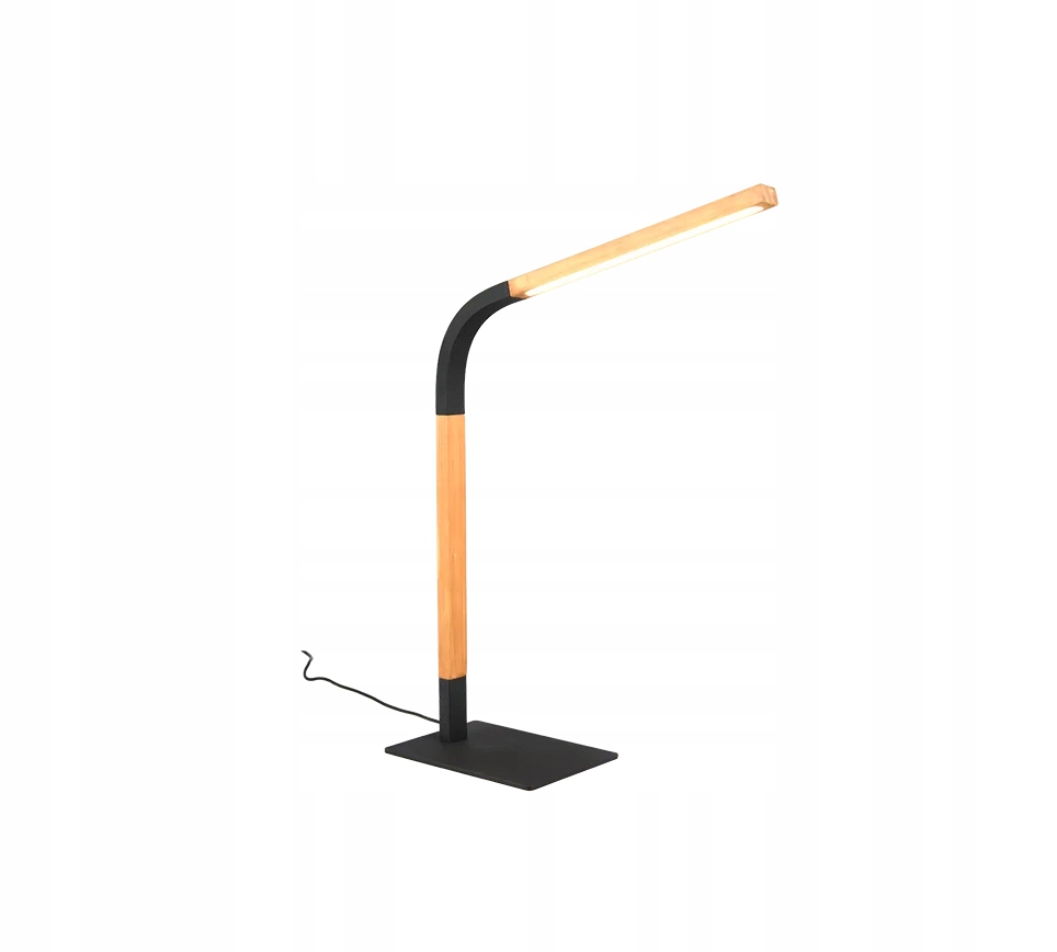 Dřevěná stolní lampa černá, nastavitelná, Led, moderní, 3000K Trio