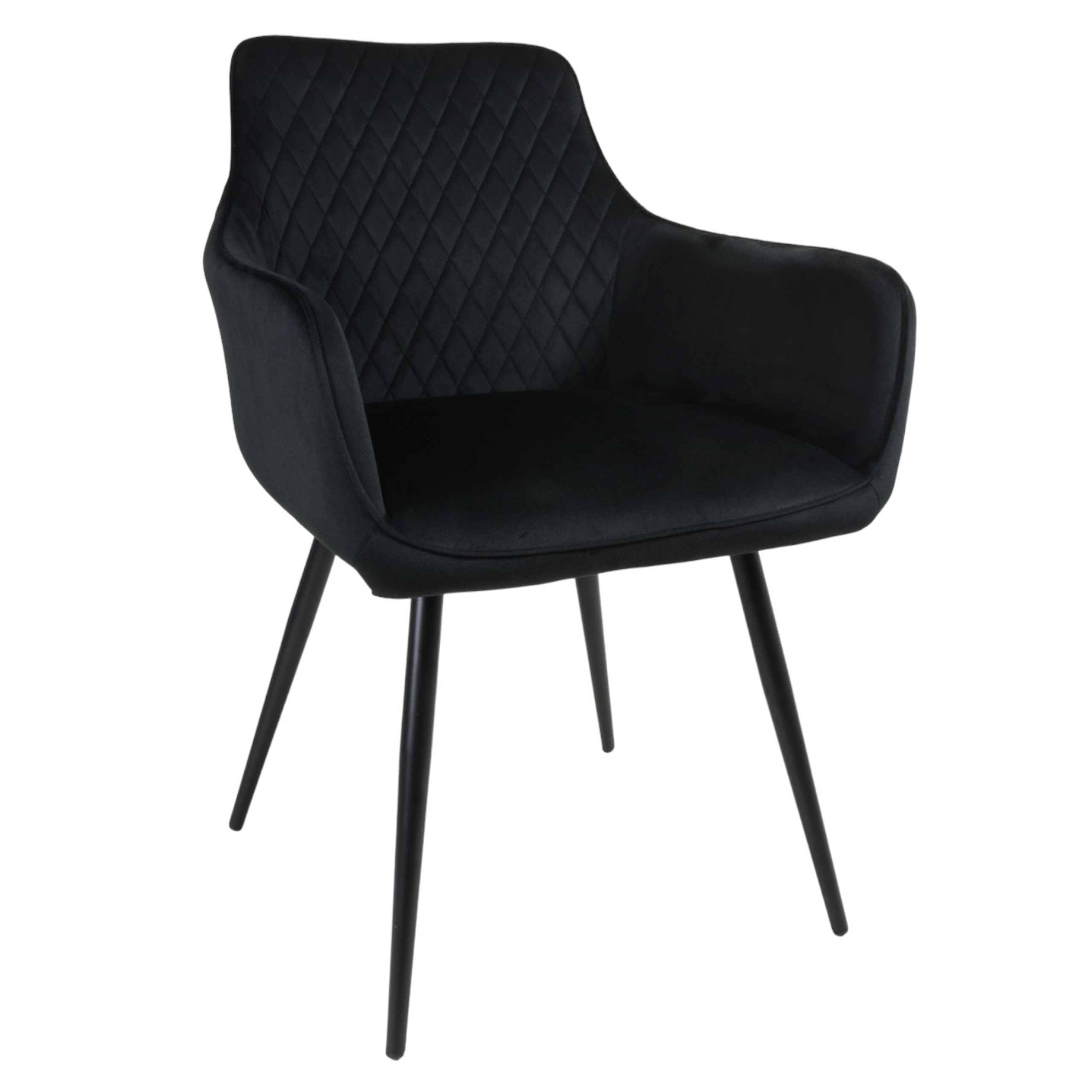 Křeslo Dankor Design Lizbona, černý velur, černé nohy