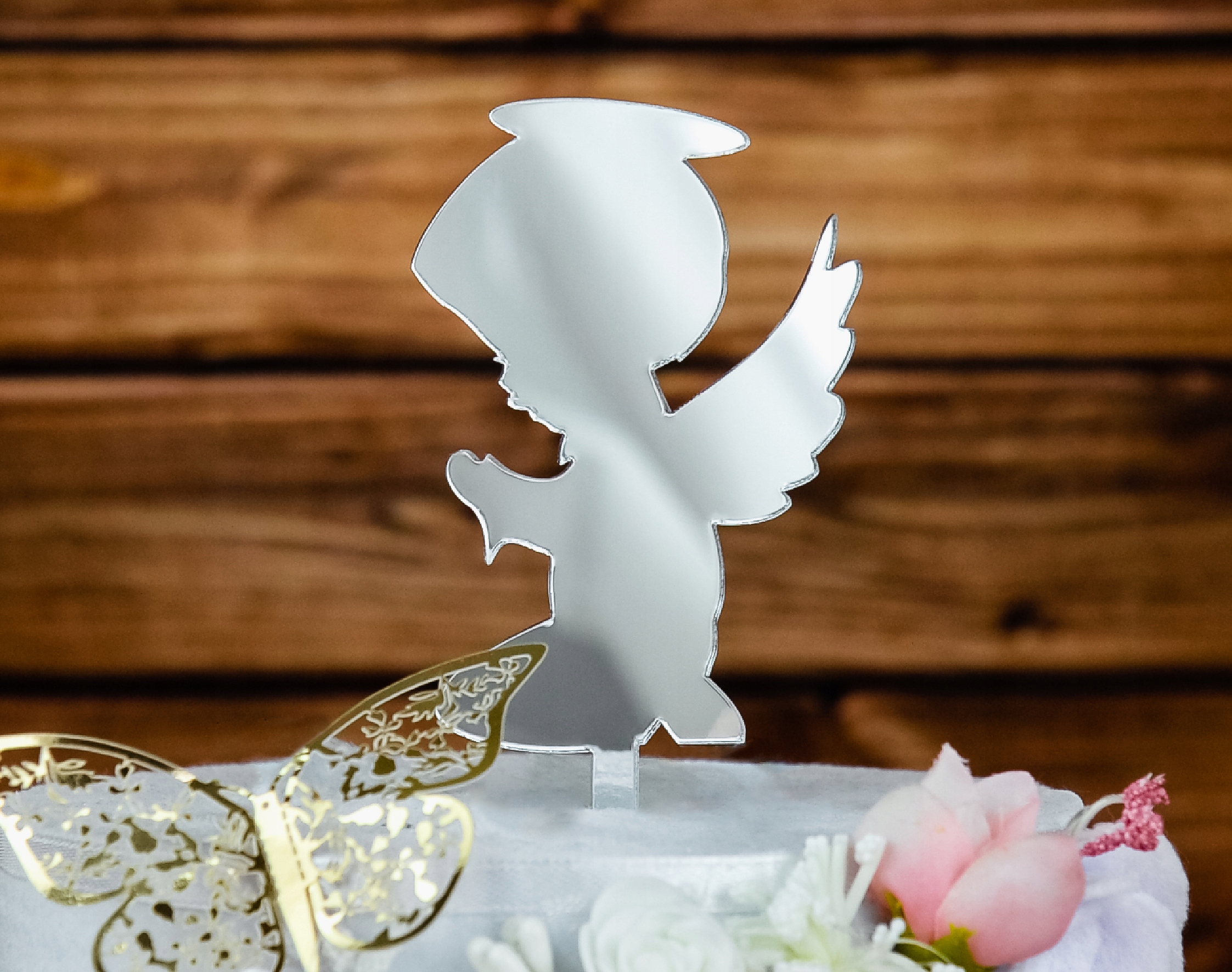 Topper ANIOŁEK dekoracja na tort- srebrny Kod producenta DL479