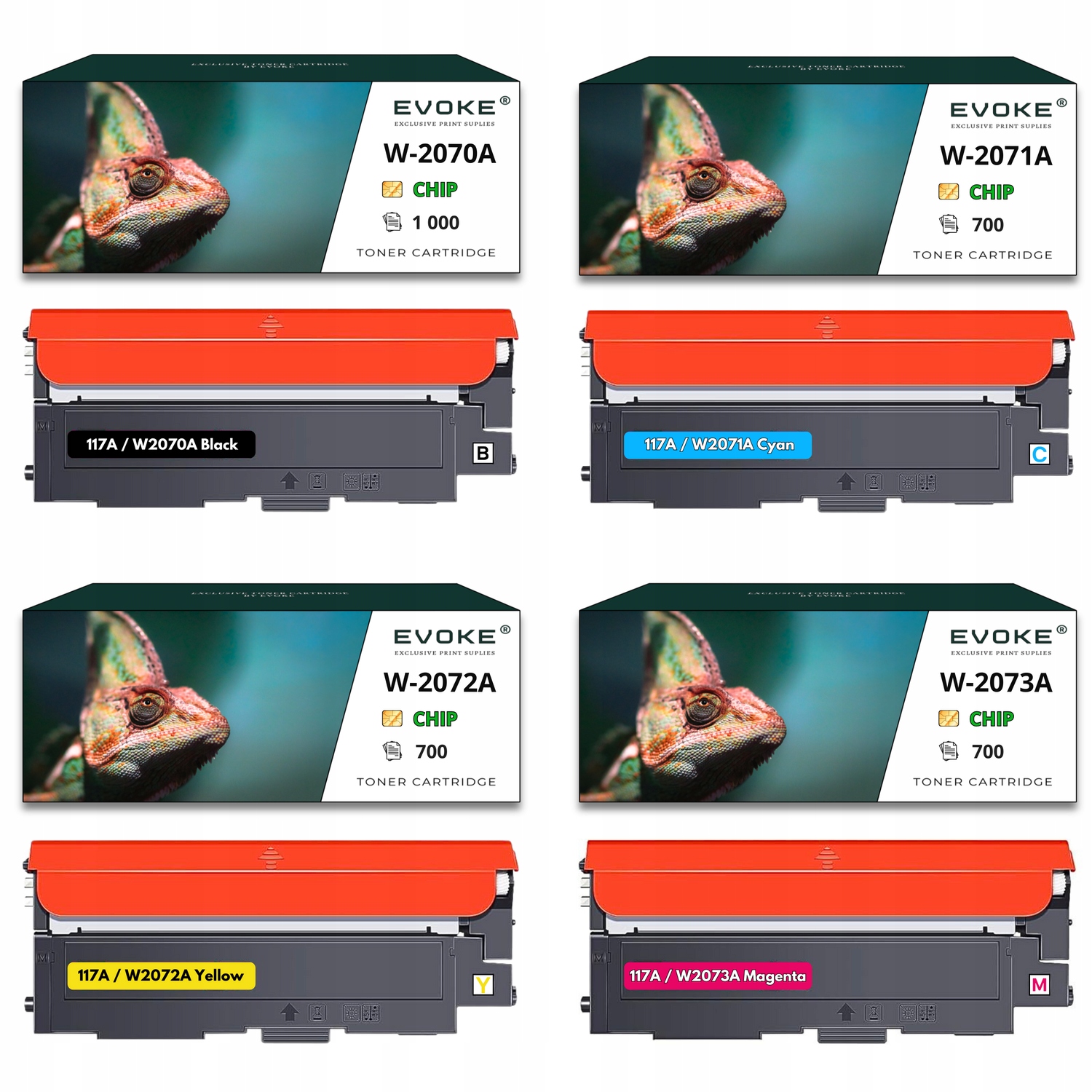 4x toner do drukarki Hp 117A Zestaw Cmyk W2070A W2073A