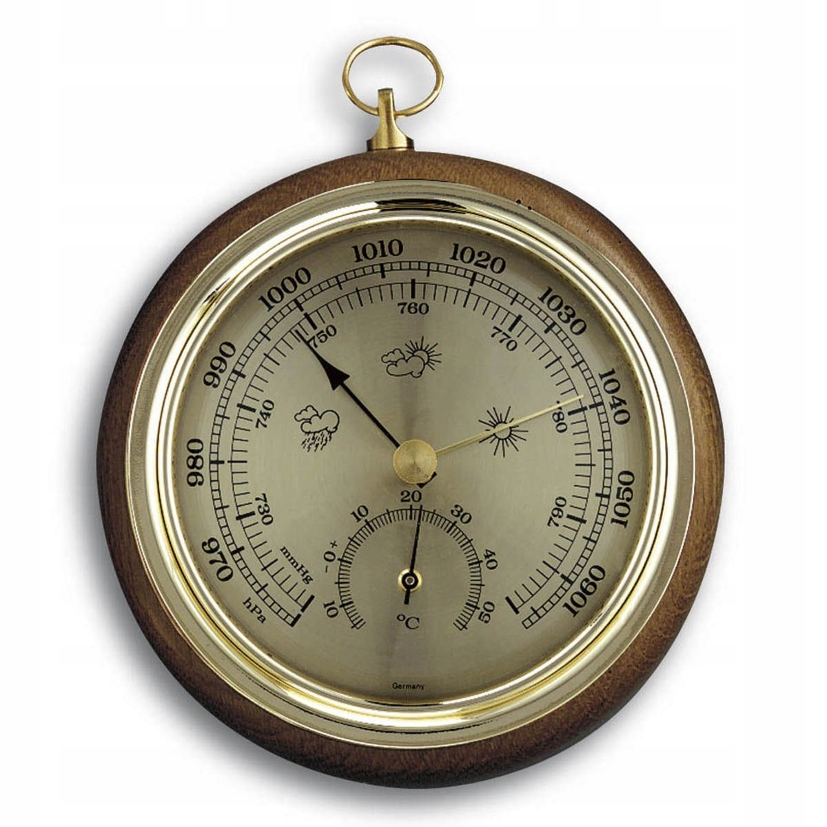 Tfa 45.1000.01 Klasický mechanický barometr na dřevěné podložce, provedení