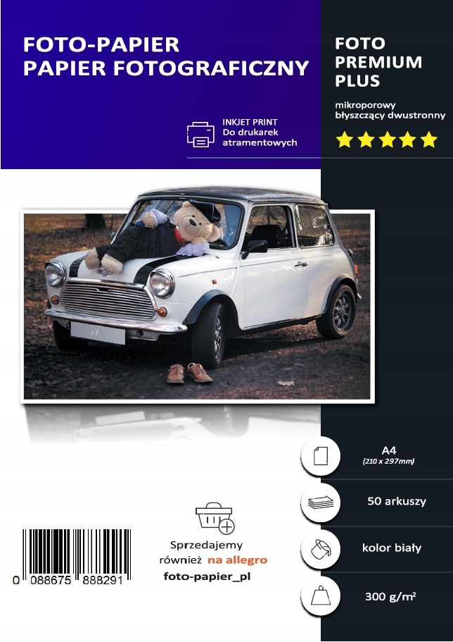 

Papier Foto Dwustronny Błyszczący A4 300 g/m 50szt