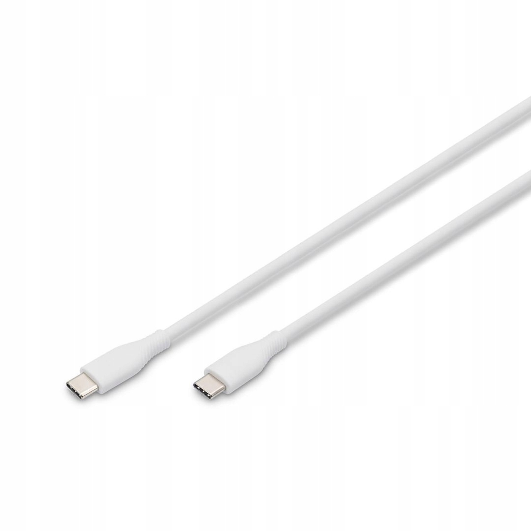 Kabel zasilający Digitus silikonowy Usb-c Usb-c, Usb 2.0 60W, 0,5m biały