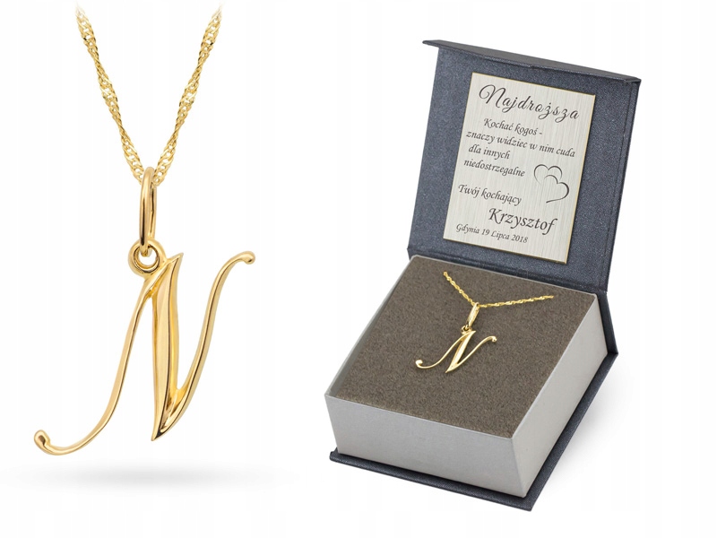 Zlatý Řetízek 585 Přívěsek Písmenko N s gravírováním