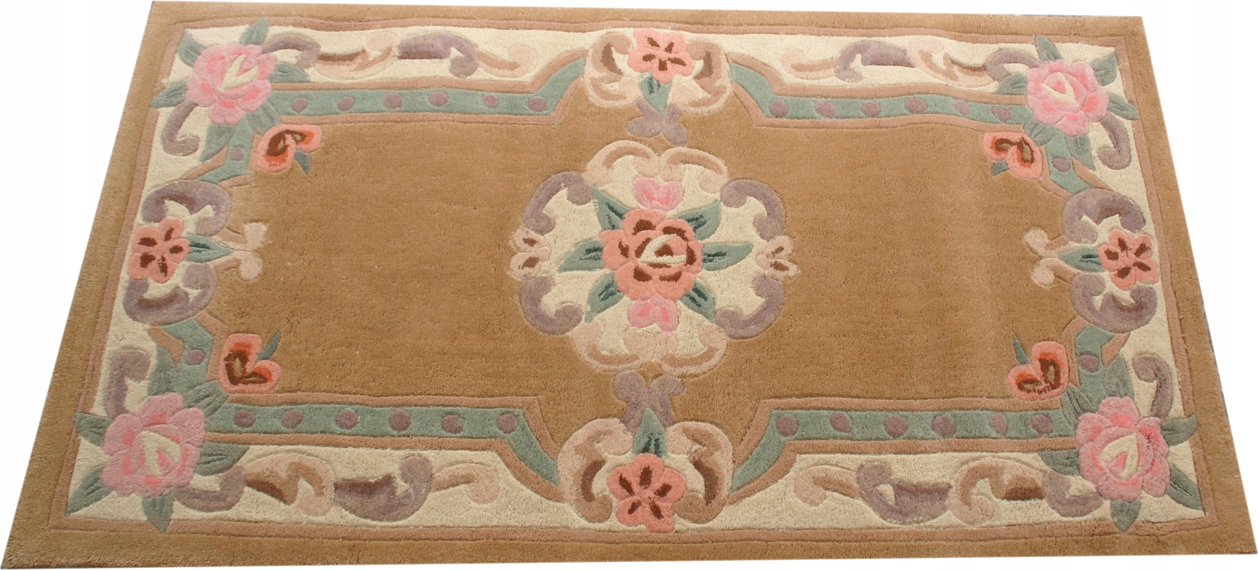 Vlnený koberec typu Aubusson 80x150 béžový