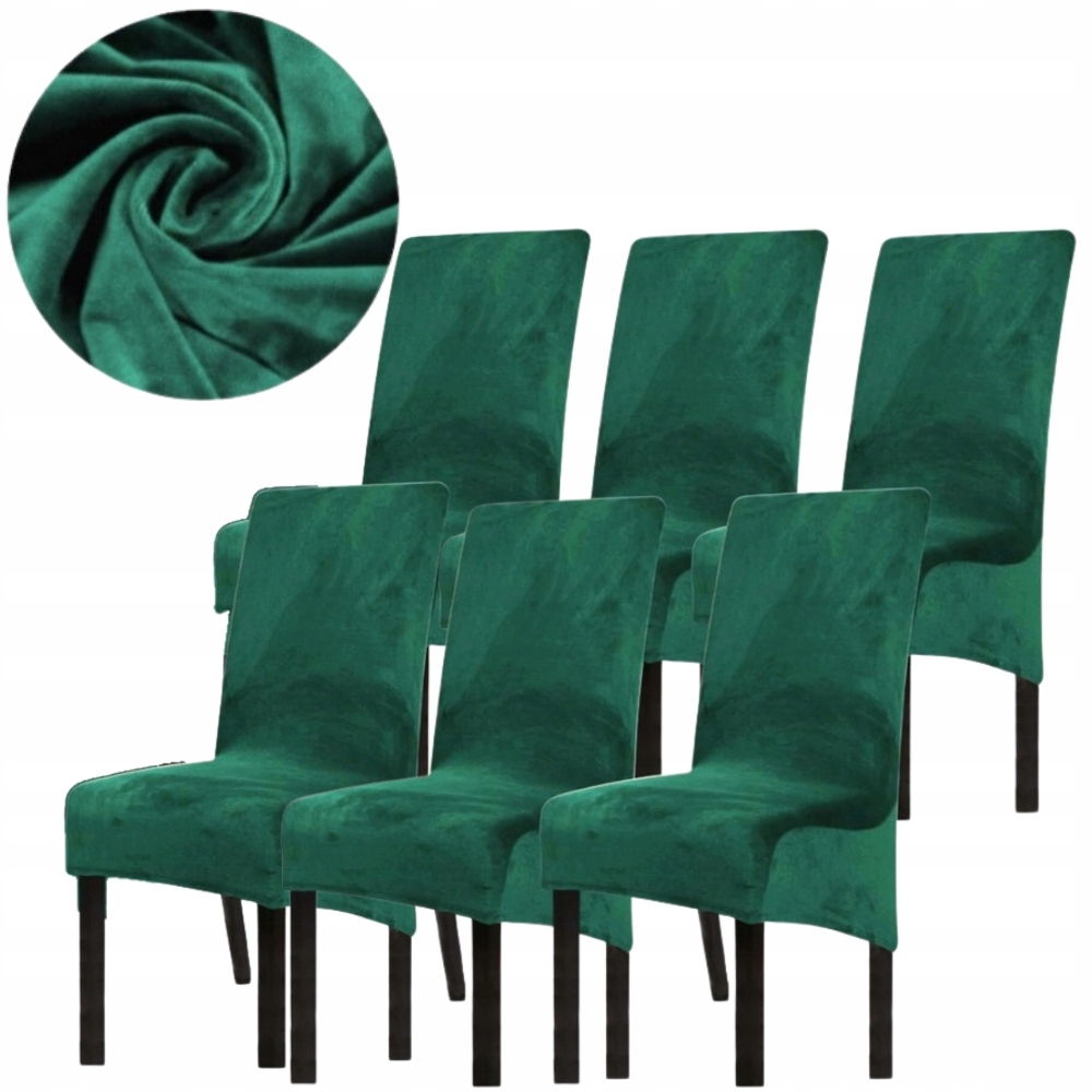 Sada 6 Ks Potahů Na Židli Protiskluzový Velurový Plyš
