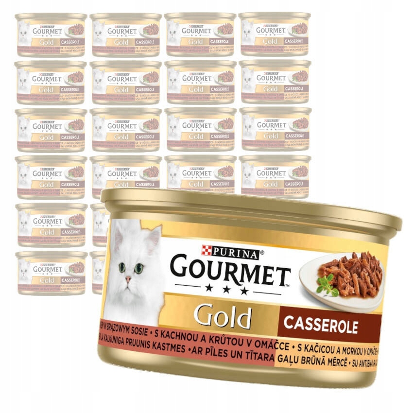 Gourmet Gold Casserole Kaczka I Indyk W Sosie Mokra Karma Dla Kota 24x85g