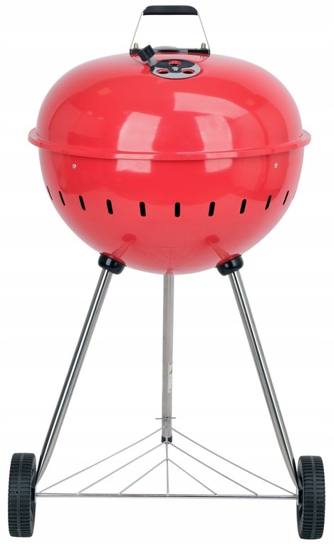 Grill Węglowy Ogrodowy Kulisty Czerwony Pokrywa Ruszt 54cm YATO YG-20304