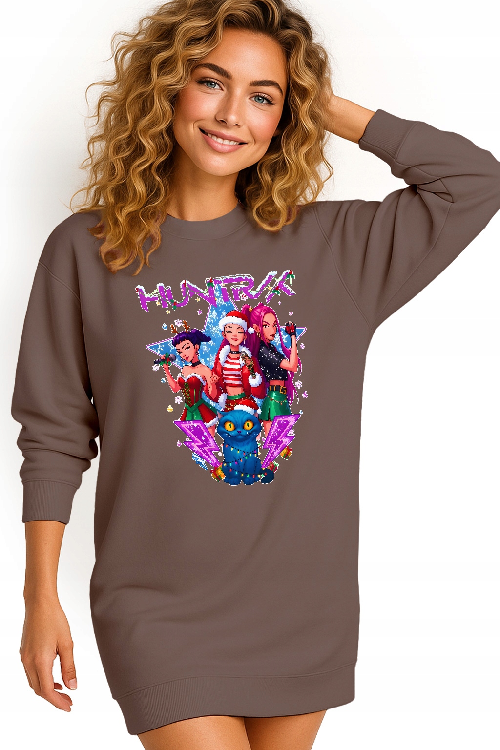 Mikina Vánoční Oversize Šaty Huntrix Dárek K Vánocům XL