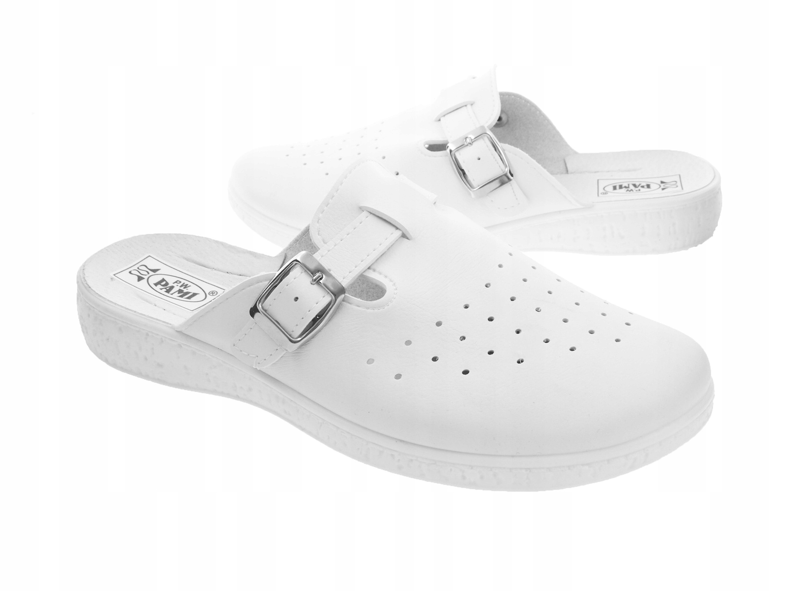 Klapki medyczne męskie Pami szpitalne Białe 43 Kod producenta Men1b-43