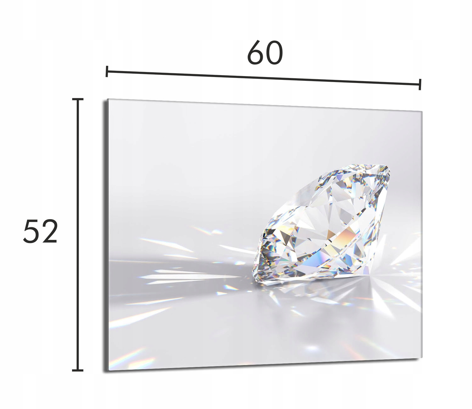 

Szklana płyta ochronna na kuchenkę 60x52 Diament
