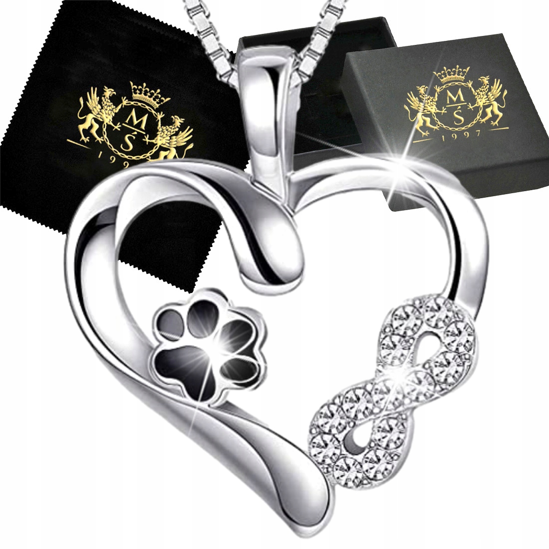 Stříbrný náhrdelník Stříbro 925 Řetízek s přívěskem Srdce jako Dárek