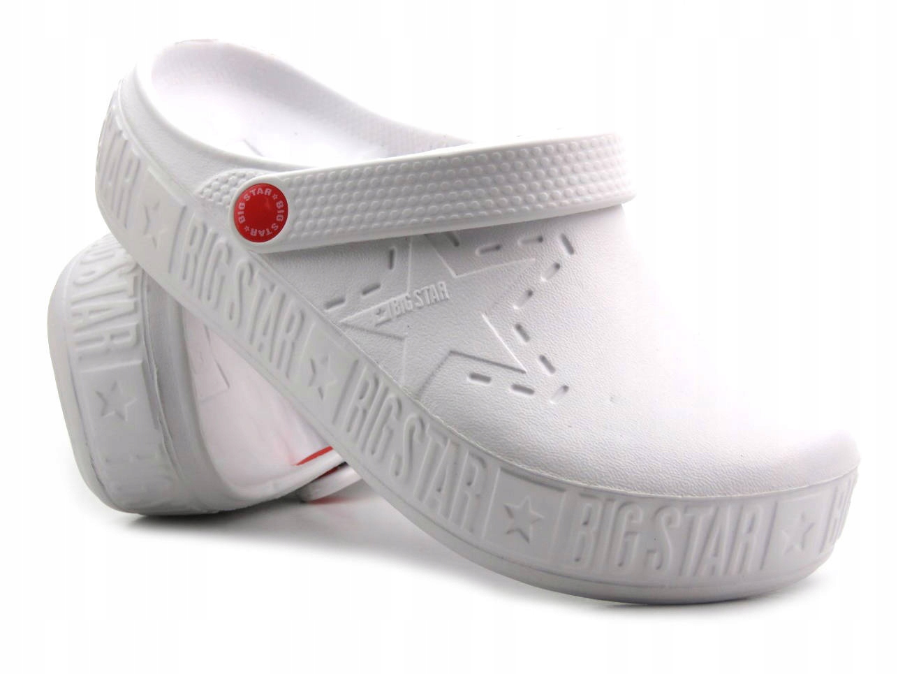 

Klapki Damskie Big Star II275003 Ala Crocs Białe