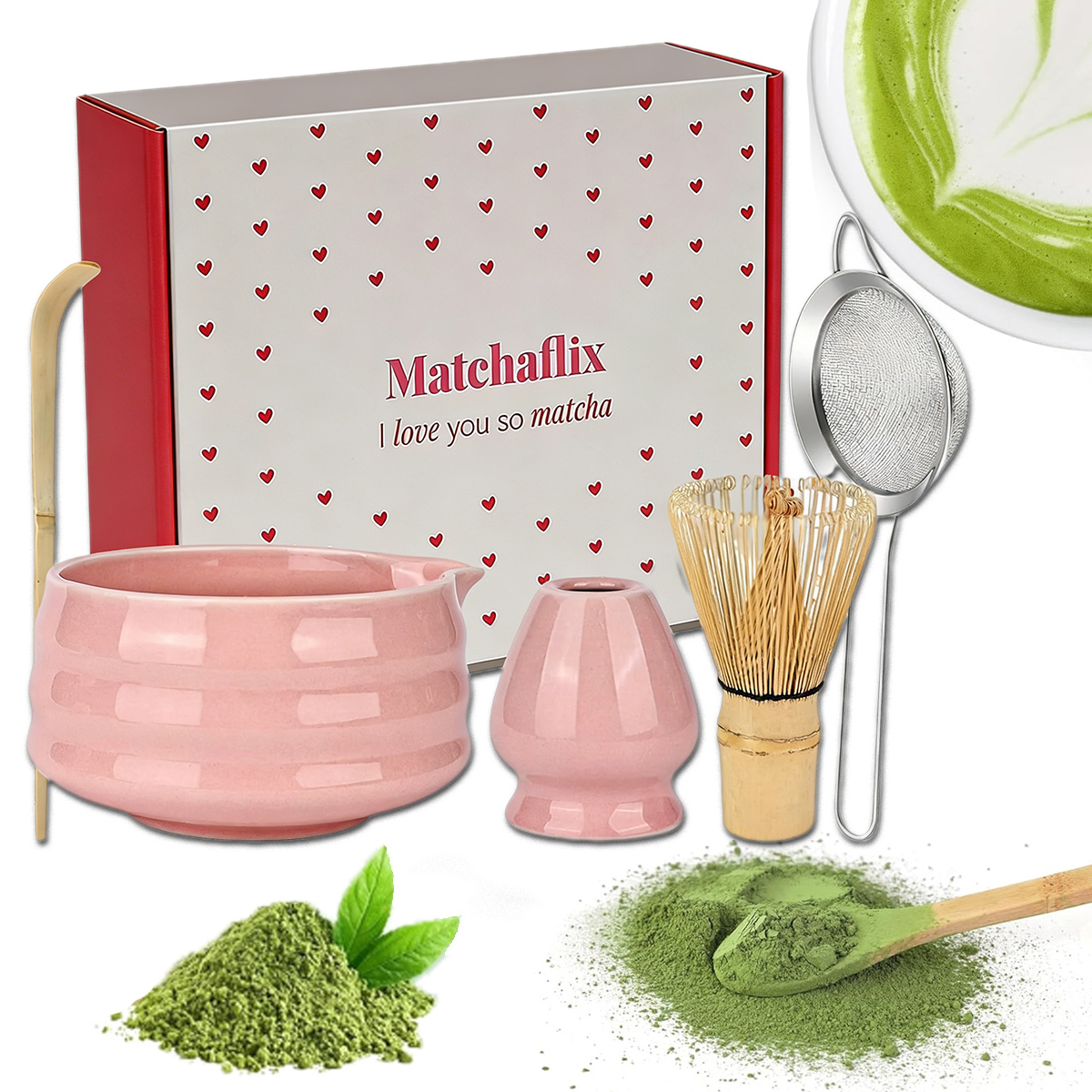 Matcha Čaj Nástroj Sada Pro Míchání Matcha 5 V 1