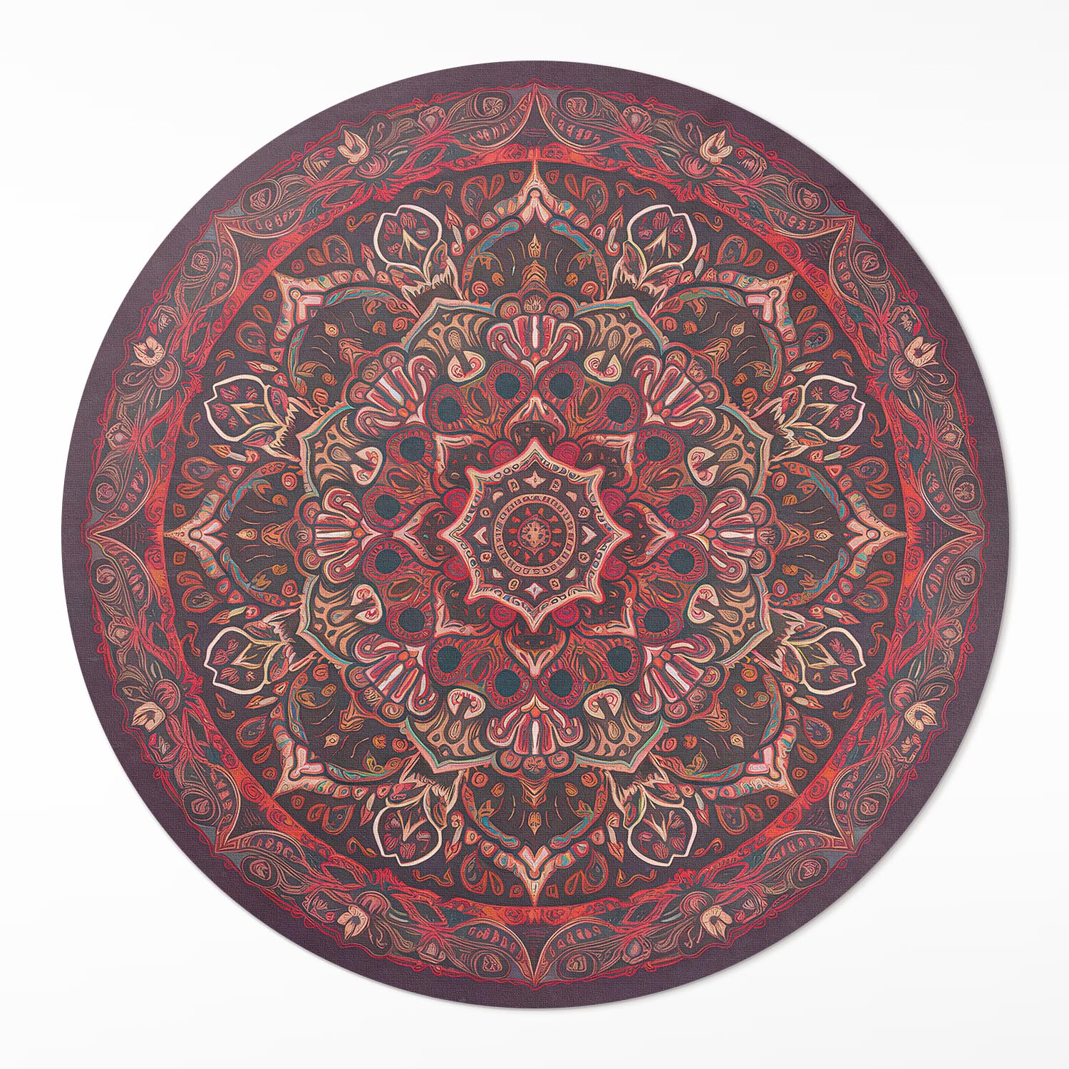 Kulatý Koberec Loftový vinylový Dekorativní mandala v perském stylu ⌀ 90 cm