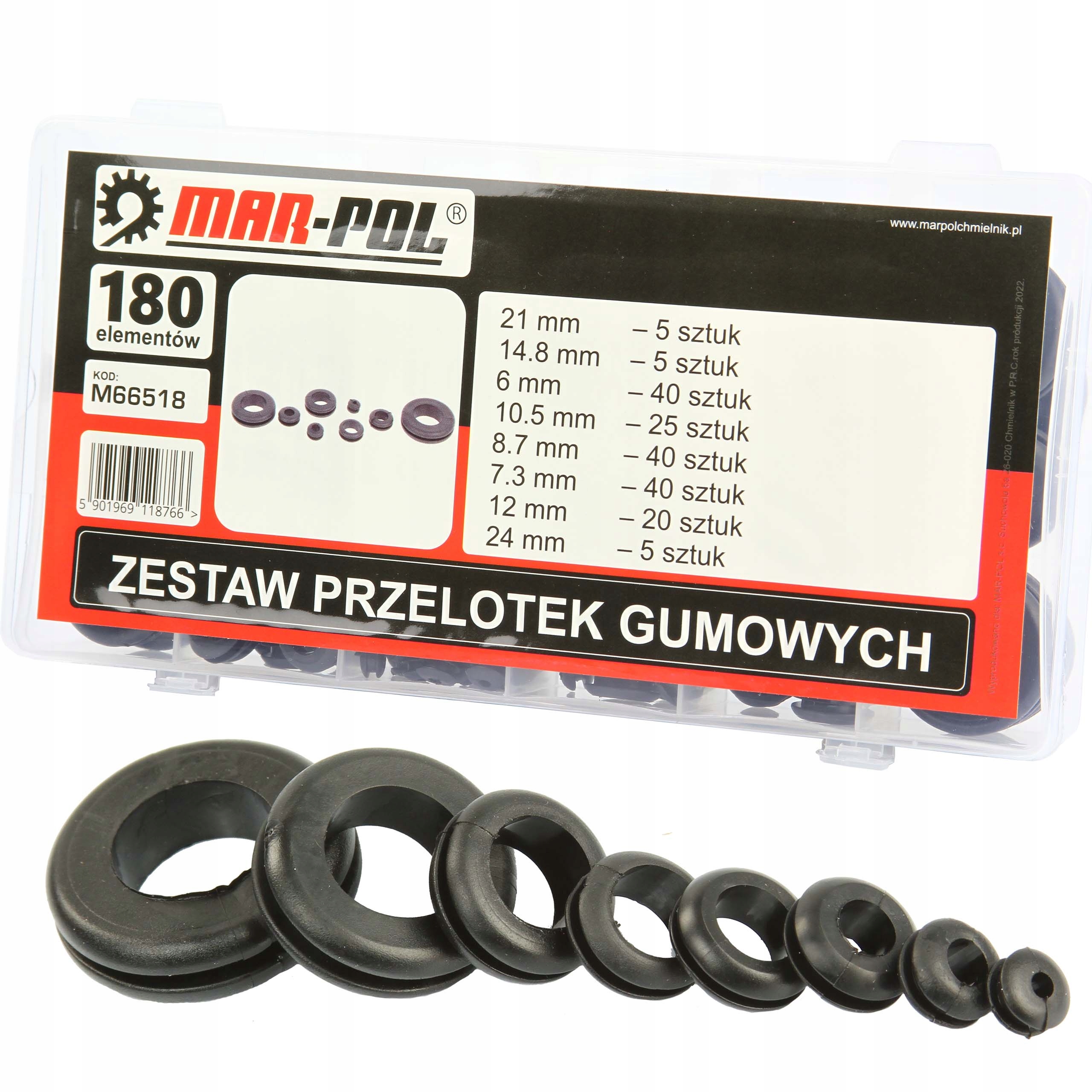 

Przelotki Gumowe Zestaw Przelotek Gumowych 180 Szt