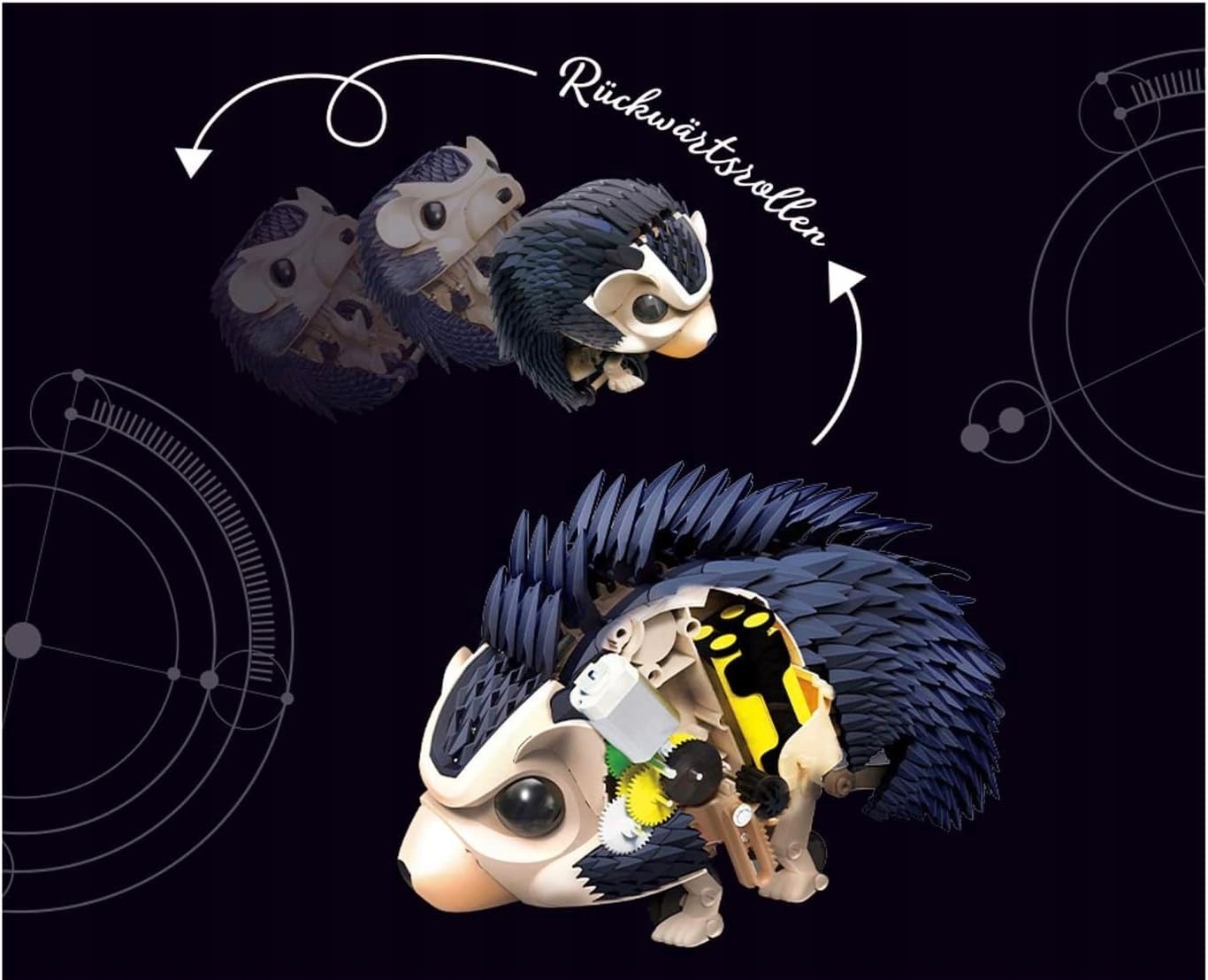 Bioniczny ROBOT Jeż INTELIGENTNA ZABAWKA, 170 elementów, CZUJNIK DŹWIĘKU Rodzaj do programowania i kodowania
