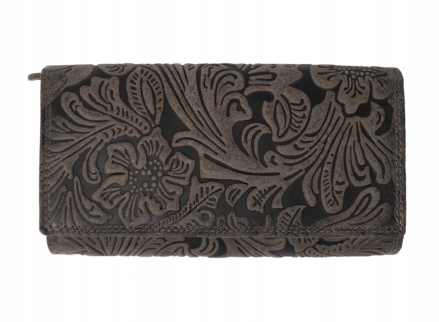 Kožená dámská velká peněženka Wild By Loranzo šedá ornament