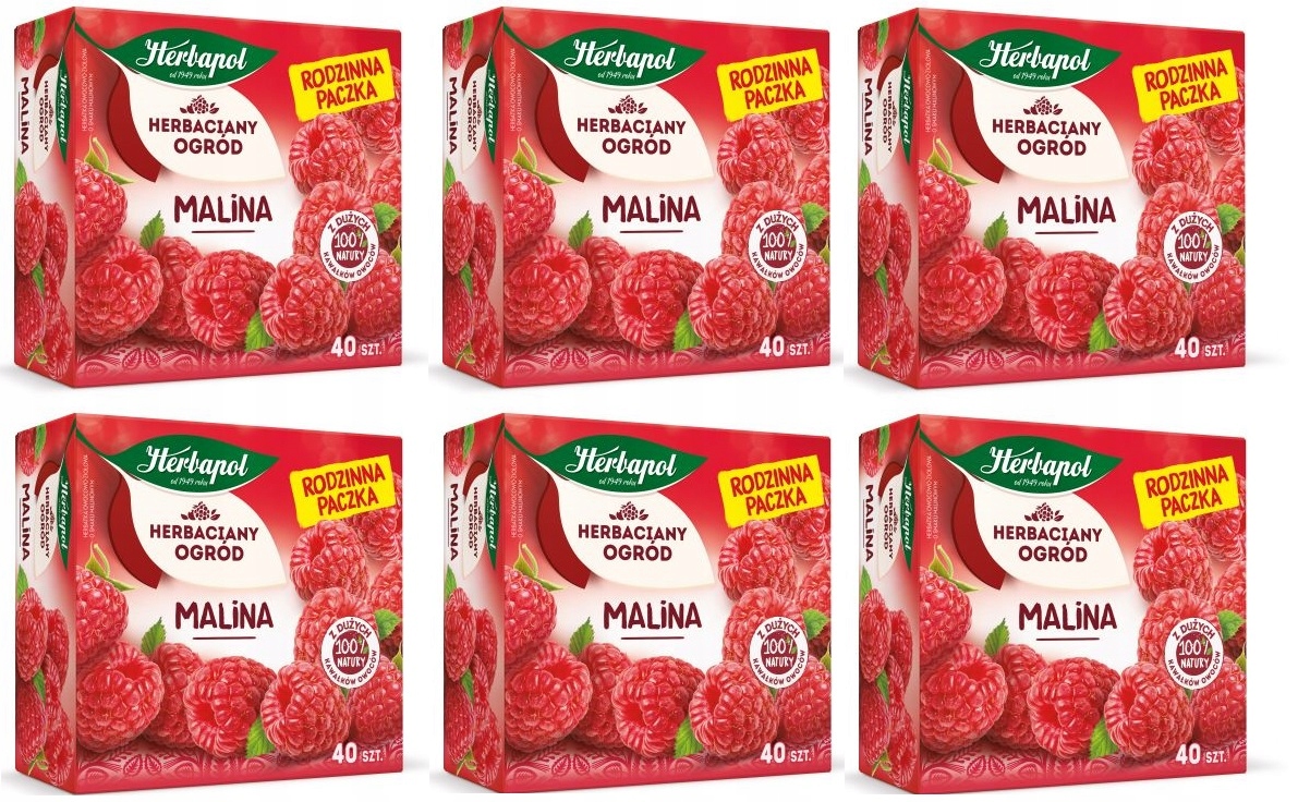 6x 108g Herbapol herbatka owocowa malina Rodzinna Paczka Karton