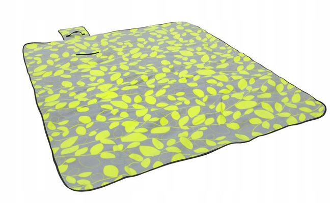 Koc piknikowy duża mata plażowa 180x210 cm listki
