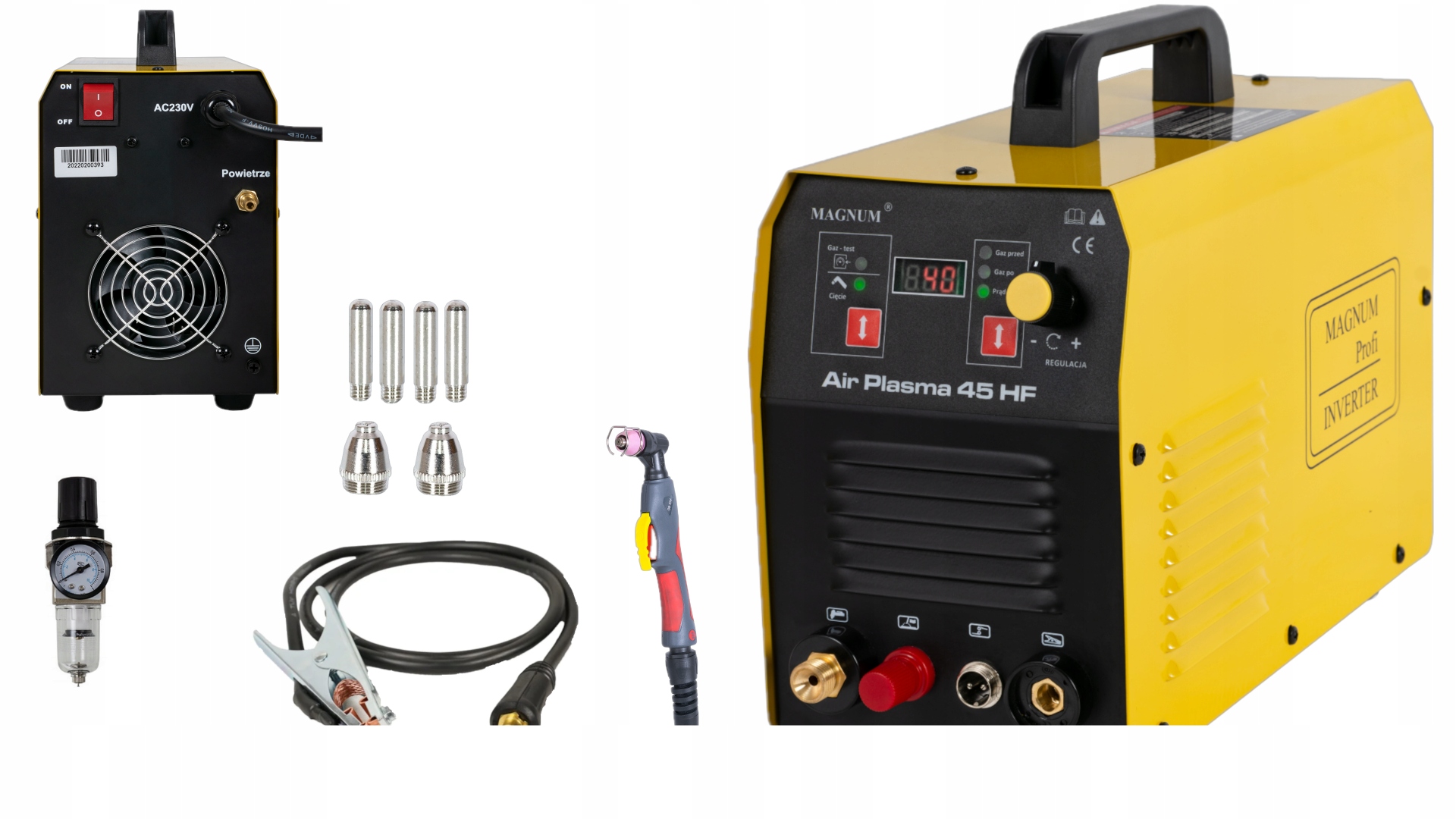 Plazmová řezačka Magnum Air Plasma 45 Hf 40A 15 mm pro řezání 230 V