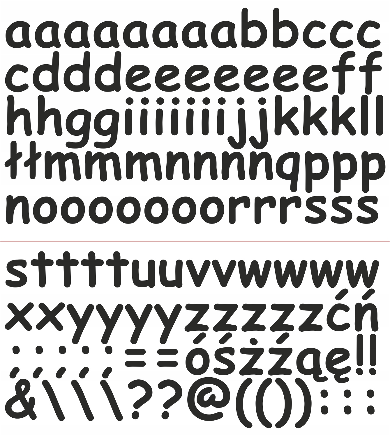 

Litery Samoprzylepne naklejki arkusz 3 cm