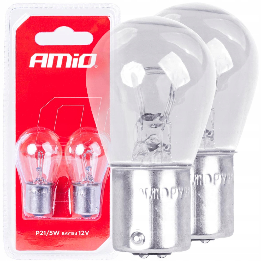 Żarówki Halogenowe P21/5W BAY15D 12V 2szt. blister *amio