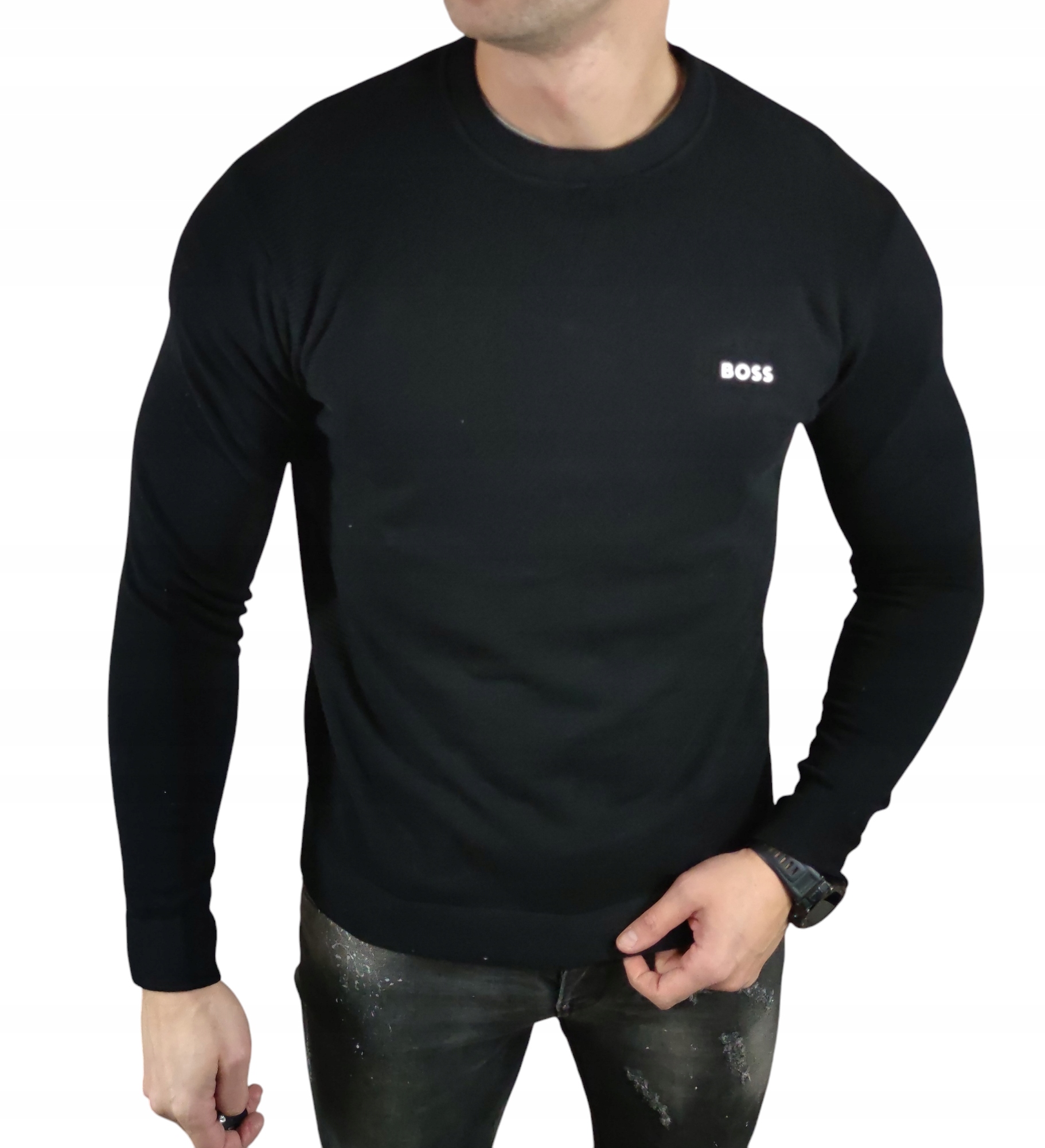 Pánský svetr Hugo Boss Momentum 50520692 černý S