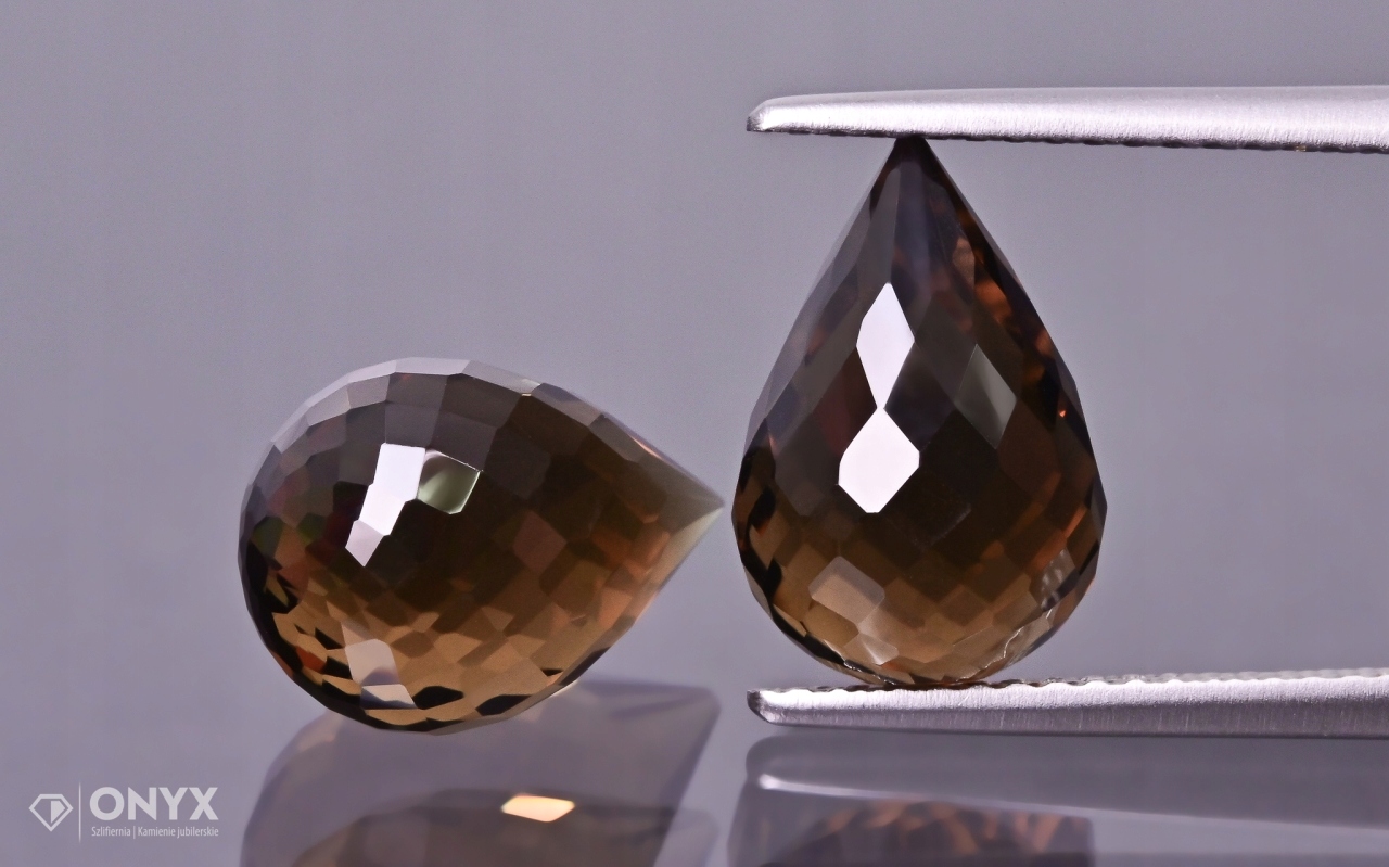 Medový křemen fazetovaný Para sopel 12x8 mm